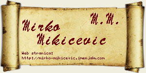 Mirko Mikićević vizit kartica